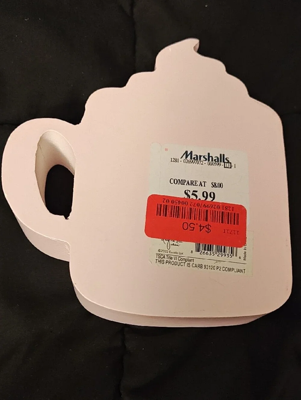 Marshalls Pink Mug Wall Sign with Whipped Top